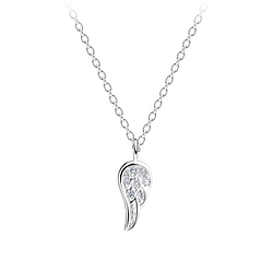 Wholesale Sterling Silver Wing Necklace - JD15783