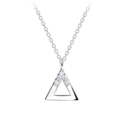 Wholesale Sterling Silver Triangle Necklace - JD15710