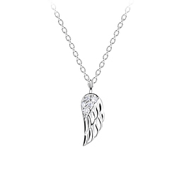 Wholesale Sterling Silver Wing Necklace - JD15711