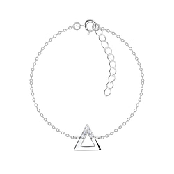 Wholesale Sterling Silver Triangle Bracelet - JD16469