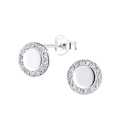 Wholesale Sterling Silver Round Ear Studs - JD16359