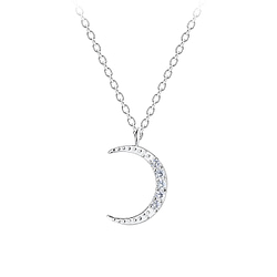 Wholesale Sterling Silver Moon Necklace - JD16383