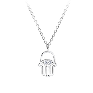 Wholesale Sterling Silver Hamsa Necklace - JD15768