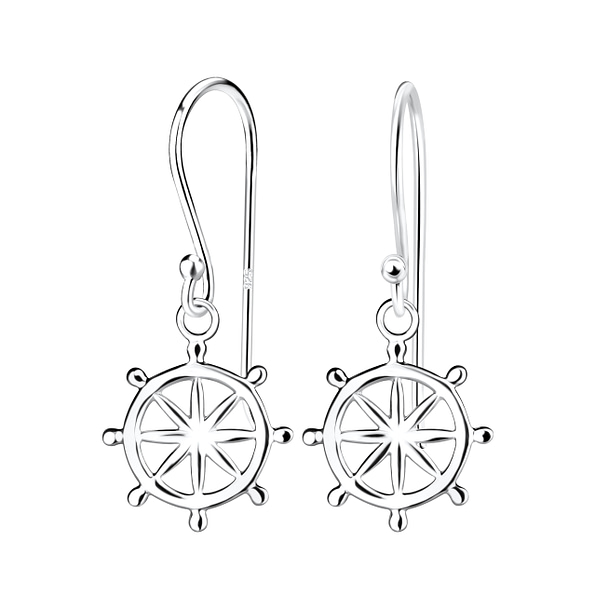 Wholesale Sterling Silver Ship Wheel Earrings - JD9725