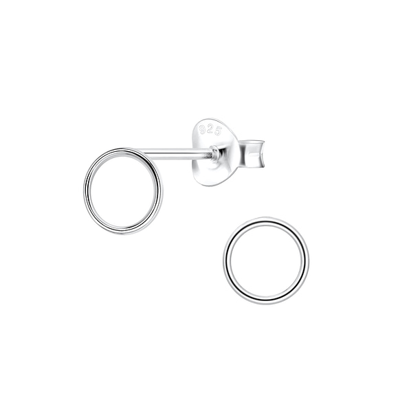 Wholesale Sterling Silver Circle Ear Studs - JD1168
