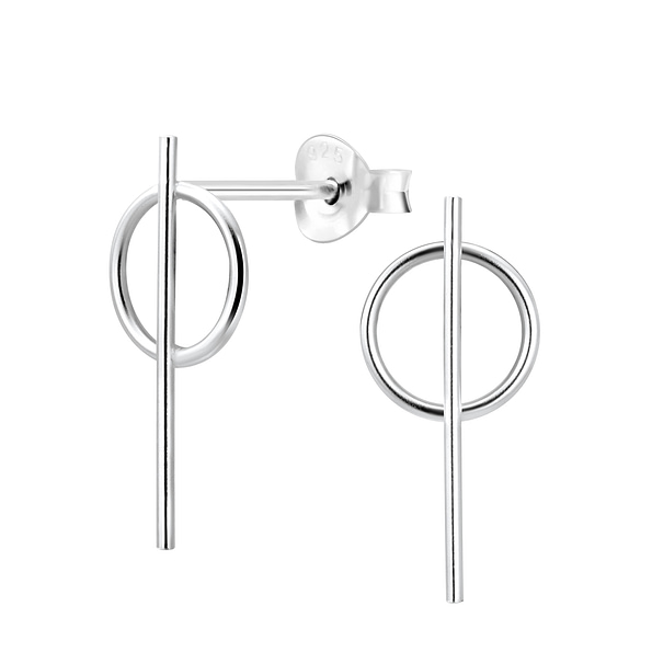 Wholesale Sterling Silver Geometric Ear Studs - JD7574