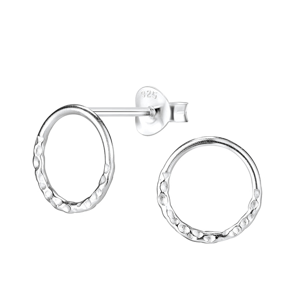 Wholesale Sterling Silver Circle Ear Studs - JD8182