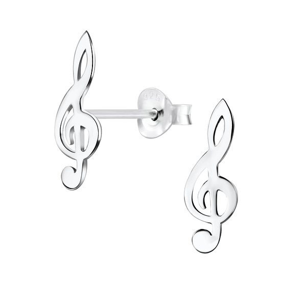 Wholesale Sterling Silver G Clef Ear Studs - JD5671