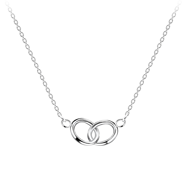 Wholesale Sterling Silver Double Circle Necklace - JD9173