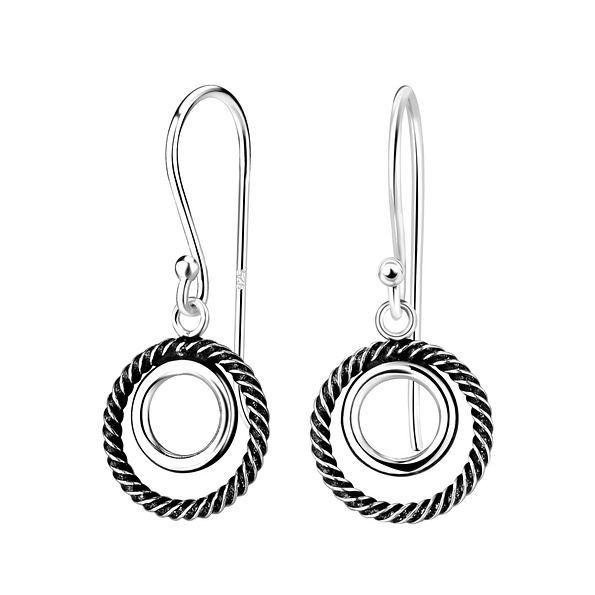 Wholesale Sterling Silver Twisted Circle Earrings - JD5183