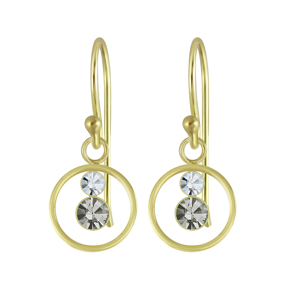 Wholesale Sterling Silver Circle Crystal Earrings - JD5498