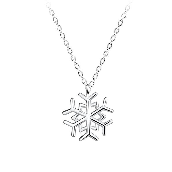Wholesale Sterling Silver Snowflake Necklace - JD16387